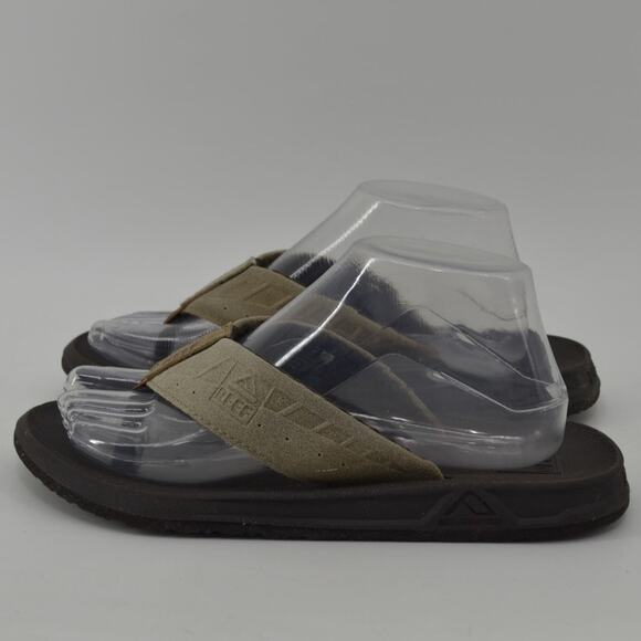 Reef Womens Sz 7 Leather Flip Flop Thong Sandals Tan Classic - Picture 12 of 14